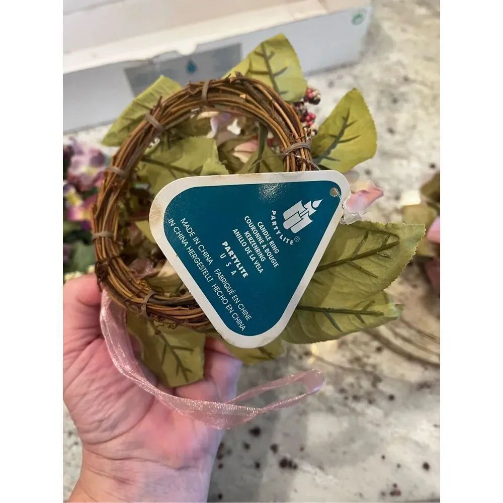 Partylite Spring Surprise Floral Trio Candle Rings NIB Purples Retired - Picture 8 of 8